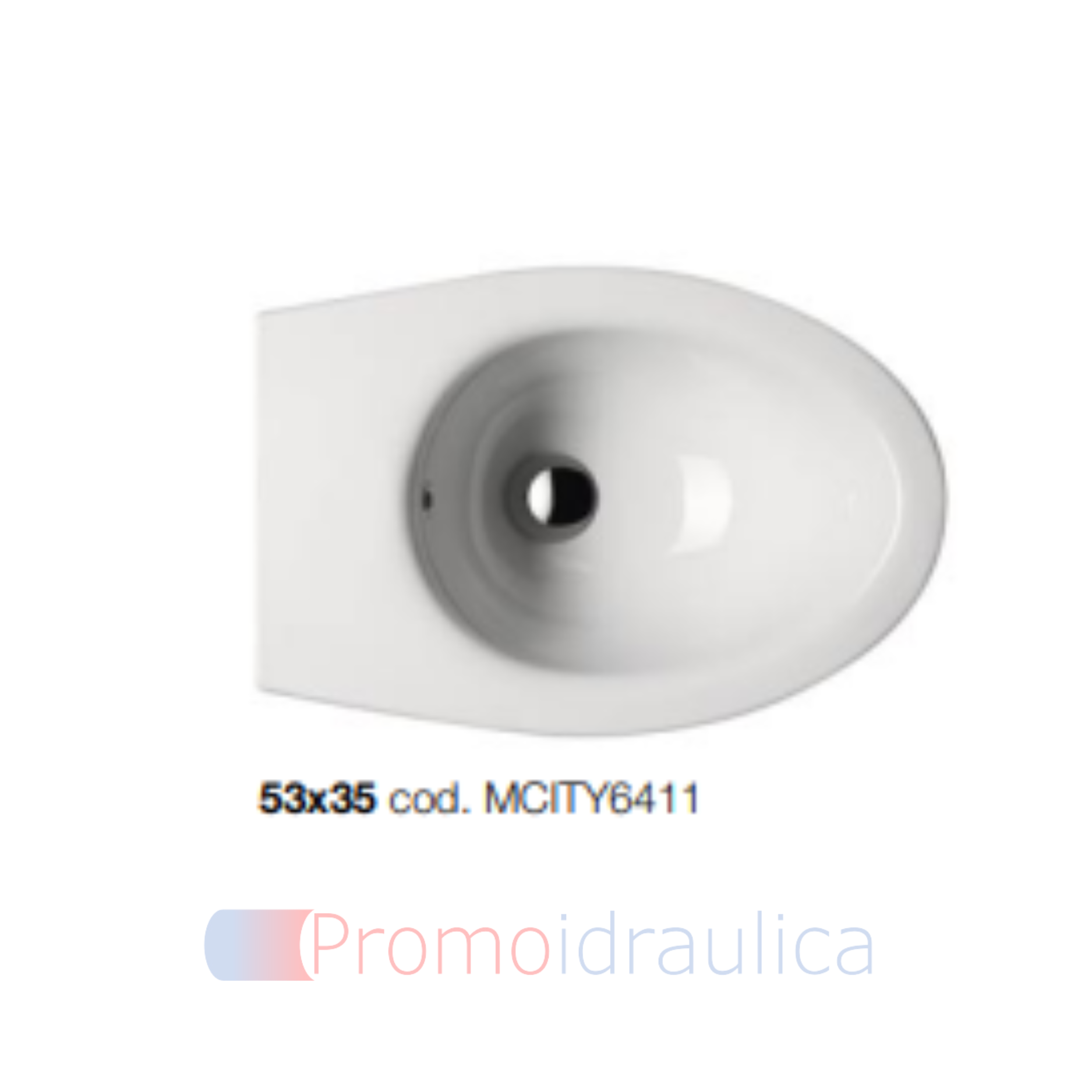 Bidet Sospeso GSI Ceramica MCITY6411 bianco con foro troppopieno – Perfetto per sostituzioni